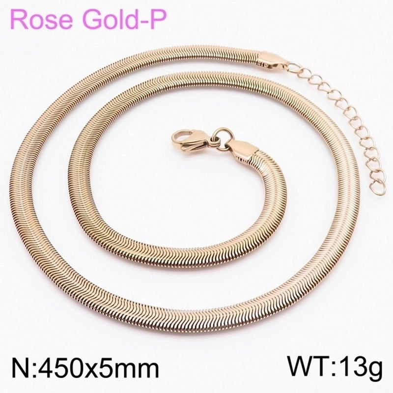 Streetwear Solid Color Titanium Steel 18K Gold Plated Plating Chain Necklace