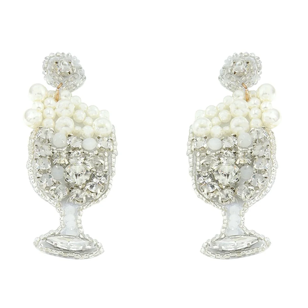 Dvacaman Bohemian Colourful Weave Beaded Flower Statement Drop Earrings Women Ethnic Handmade Seed Beads Dangle Earrings Jewelry