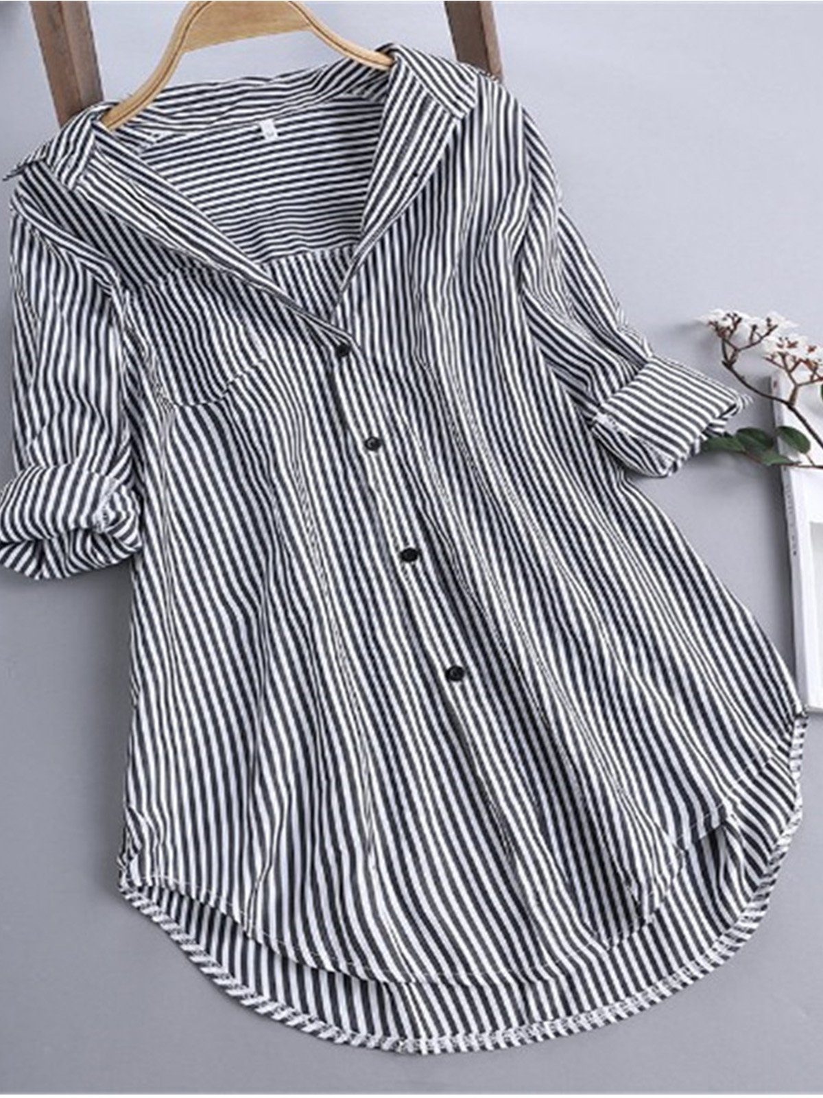 Women Casual Striped Tops Tunic Blouse Shirt