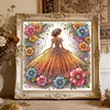 Color Floral Gown Girl Special Shaped 5D DIY Partial Drill Diamond Painting Kits 30x30cm Diamond Art Kit for Adults Home Decor