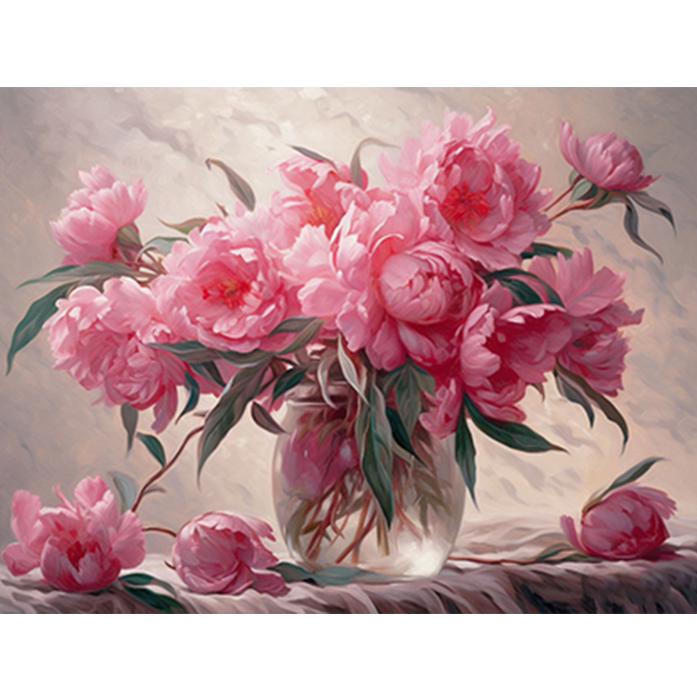 Pale Pink Flowers - Painting By Numbers - 40*30CM gbfke