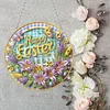 Easter Flowers DIY 2D Flat Acrylic Double Sided Diamond Painting Hanging Pendant