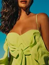 Fluorescent Green Off-The-Shoulder Maxi Dress