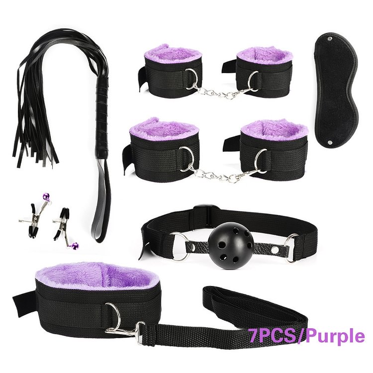 SM Fun Set Plush Alternative Bondage Bondage Set (Purple)