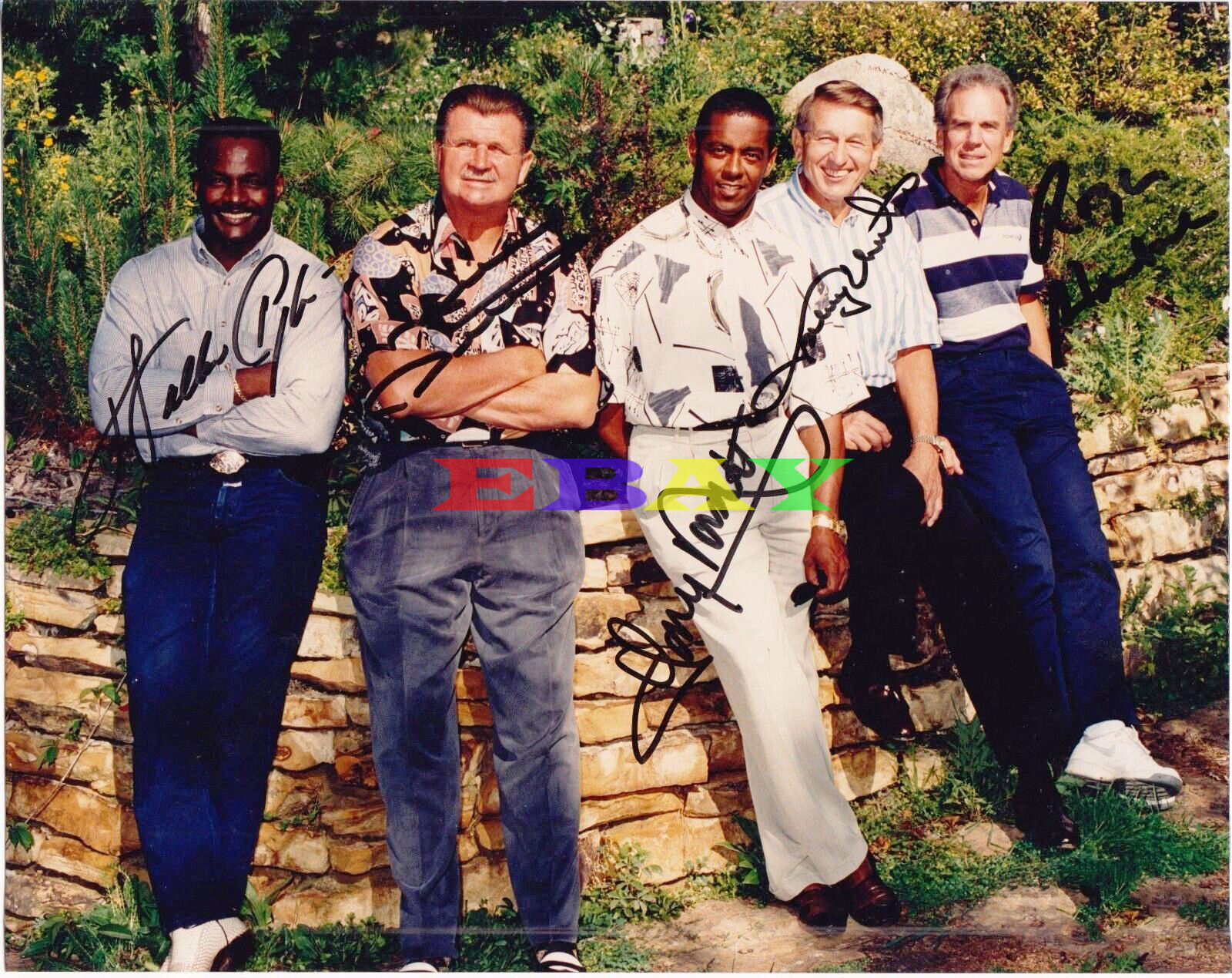 Walter Payton Johnny Unitas Dorsett Ditka Signed 8x10 Autographed Photo Poster painting Reprint