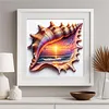 Conch Sunset Glass Bead Partial 11CT DIY Stamped Cross Stitch Kits for Beginners Adults Home Decor Cross Stitch Art and Crafts Kits 14.04x14.04in tapestrymarket