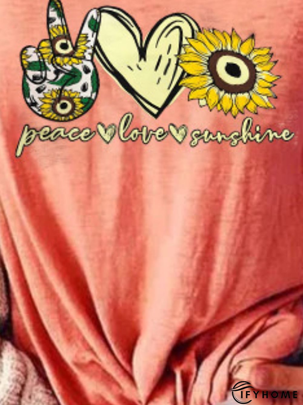 Pink Round Neck Casual Short Sleeve Tops | IFYHOME