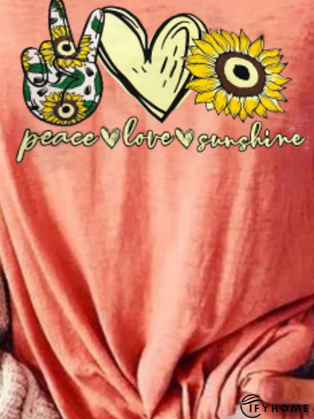 Pink Round Neck Casual Short Sleeve Tops | IFYHOME