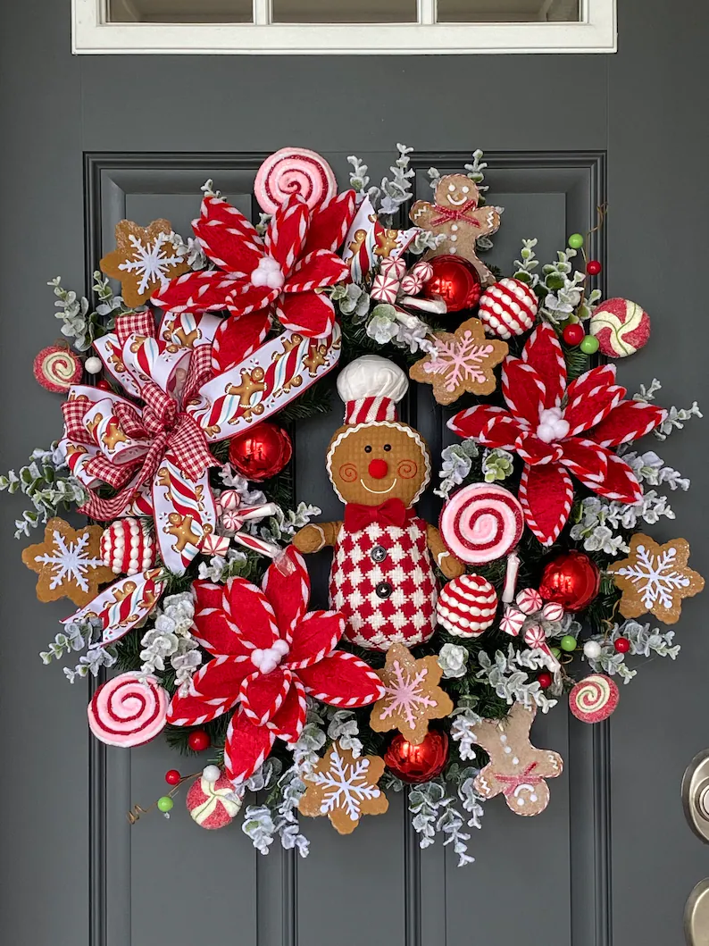 Christmas🎅 Candy Gingerbread Man Wreath - Christmas discounts begin!🎅