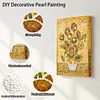 DIY Pearl Painting Sunflower Vase for Home Decor with Frame(30x20cm)