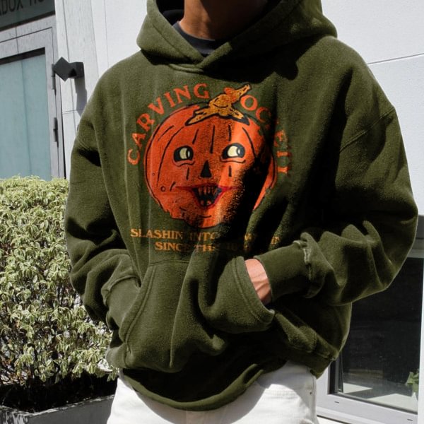 Oversized Vintage American Halloween Printed Casual Hhoodie