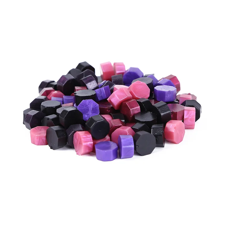 Octagon Wax Beads Mixed Color Retro Decoration(100pcs)