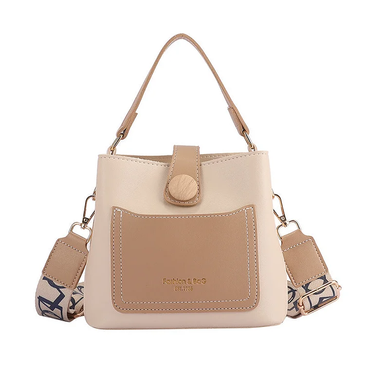 The Teacher Tote Wide Shoulder Strap Black and White Shoulder Bag Pu Contrast Color Crossbody Bag Women's Fashion Women's Bag