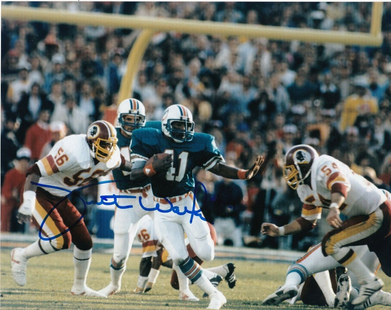 FULTON WALKER MIAMI DOLPHINS SUPER BOWL KICK RETURN TD ACTION SIGNED 8x10