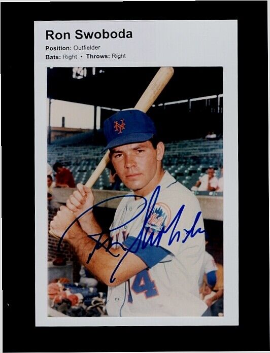 1965-70 RON SWOBODA-NY METS AUTOGRAPHED 4x6 GLOSSY COLOR Photo Poster painting