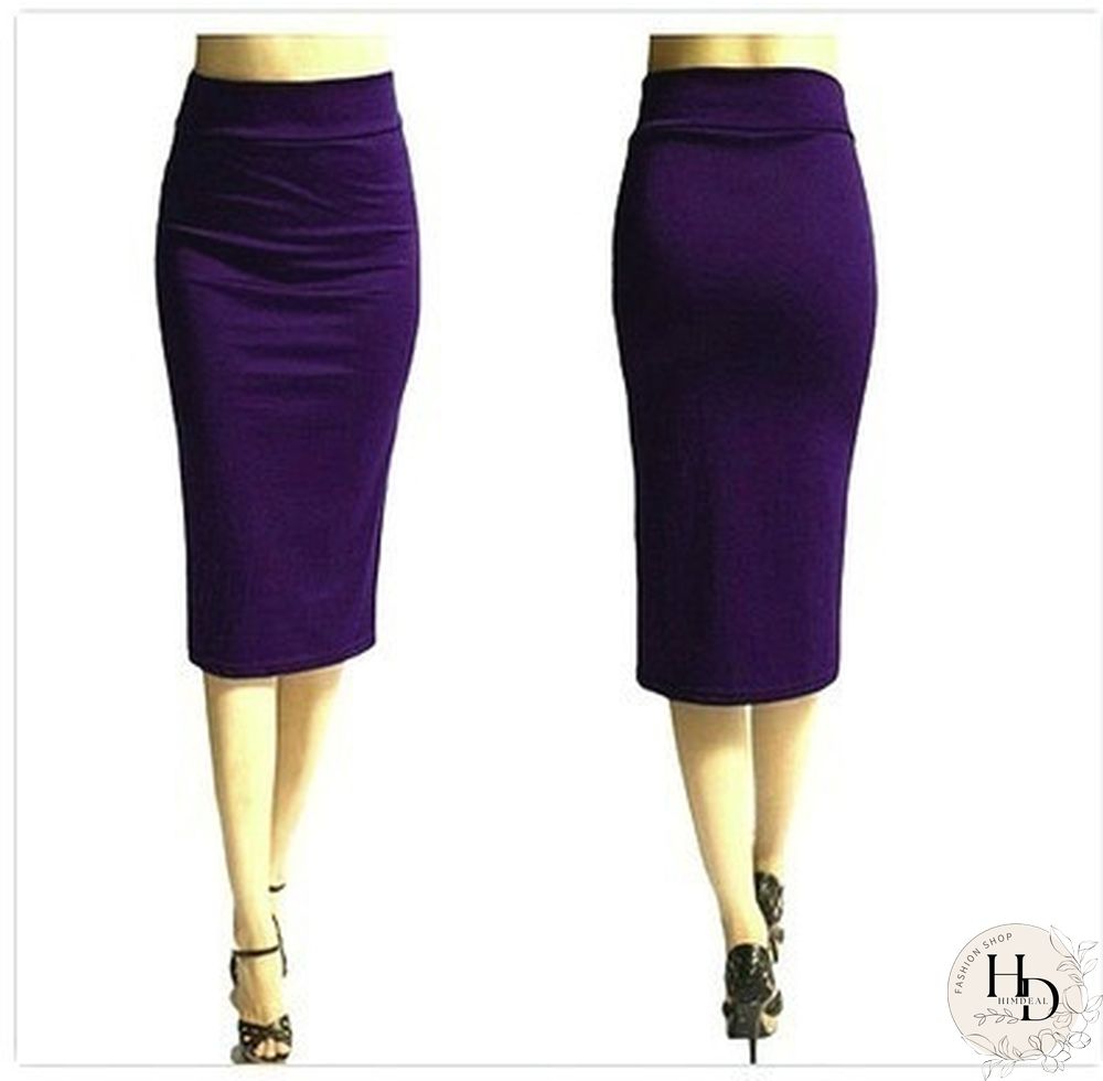Summer Women Office Elastic Pencil High Waist Hip Package Skirt Bodycon Ol Long Skirts