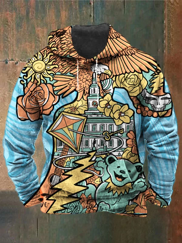 Unisex Bear Print Heavyweight Hoodies