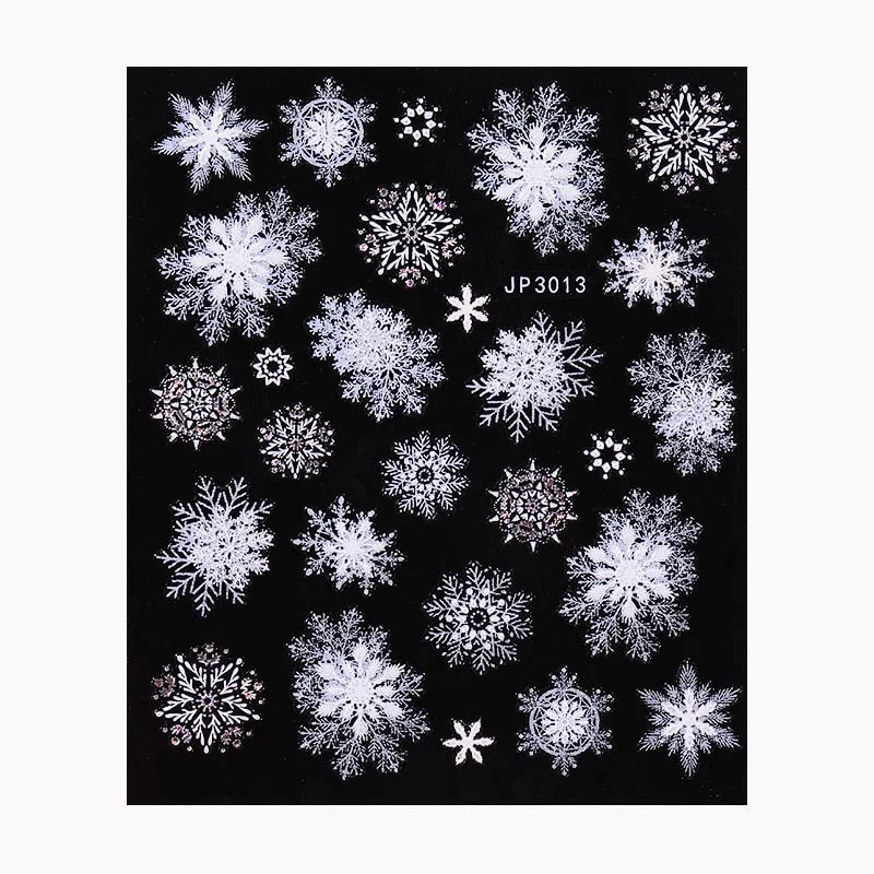 5D White Nail Sticker Rose Flower Engraved Embosse Design Transfer Decals Slider Wraps DIY Nail Art Decoration Accessories