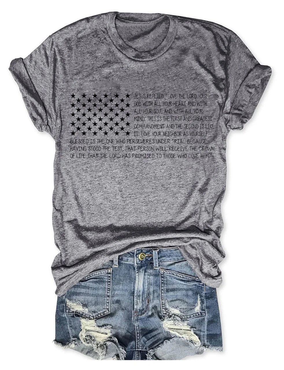 USA Flag American Christian Bible T-Shirt