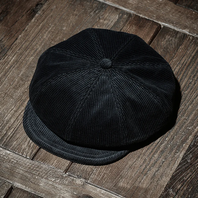 Men's Classic Retro Heavy Duty Corduroy Newsboy Hat