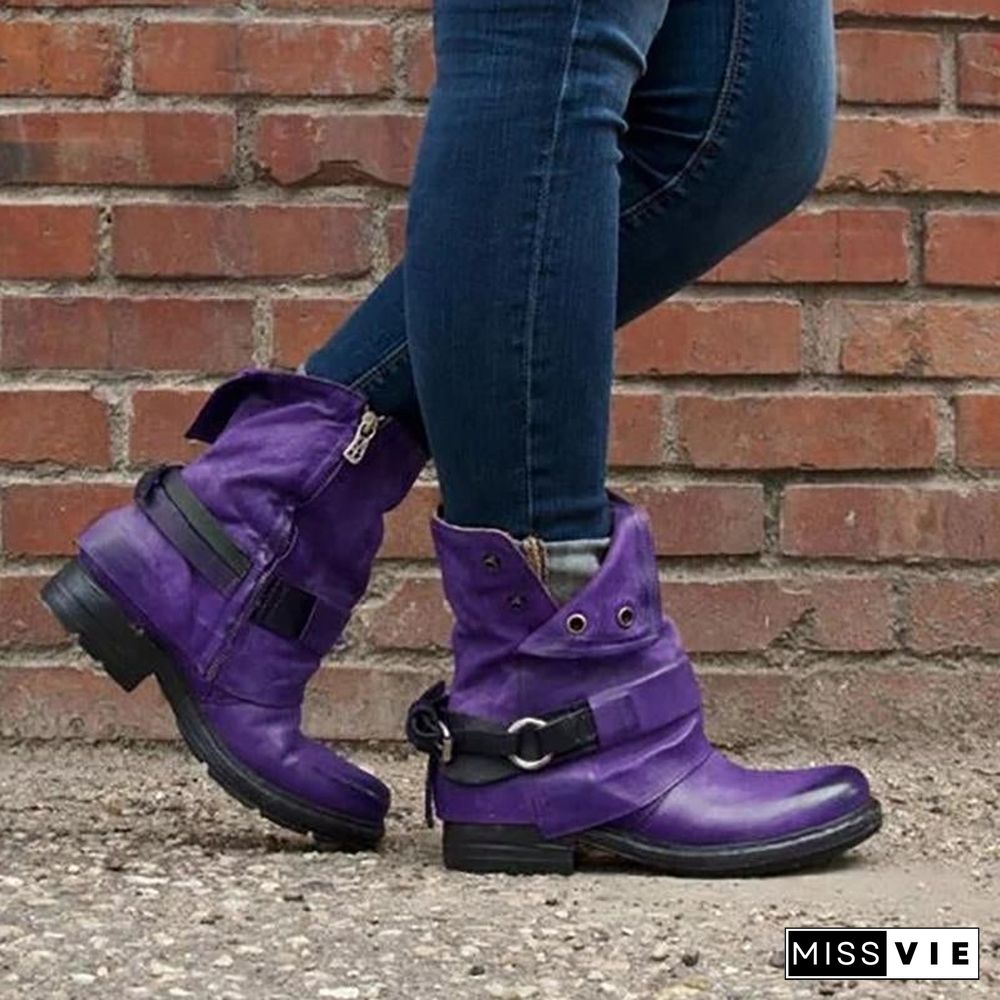 Casual Classic Comfy Zipper Booties