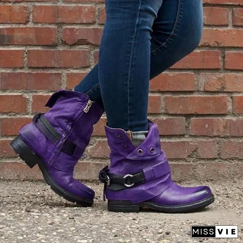 Casual Classic Comfy Zipper Booties