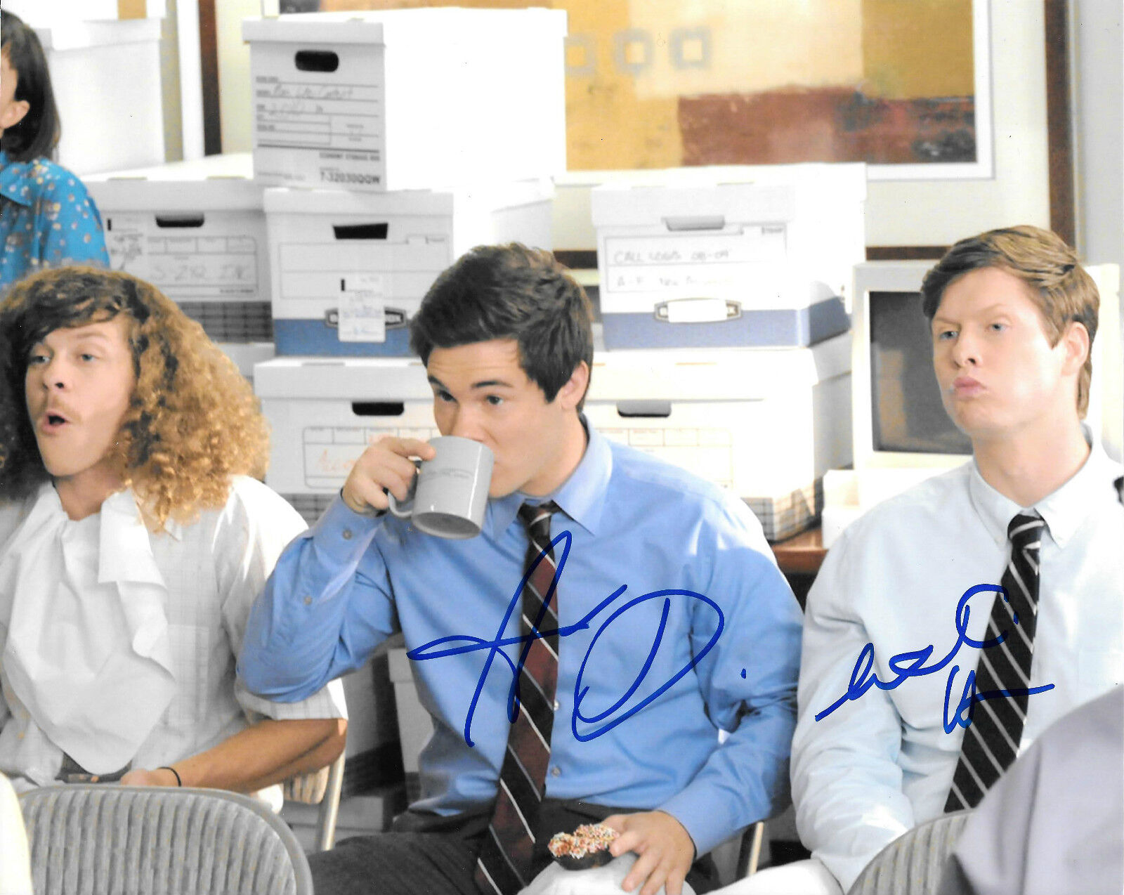 GFA Workaholics * ANDERS HOLM & ADAM DeVINE * Signed 8x10 Photo Poster painting AD3 COA