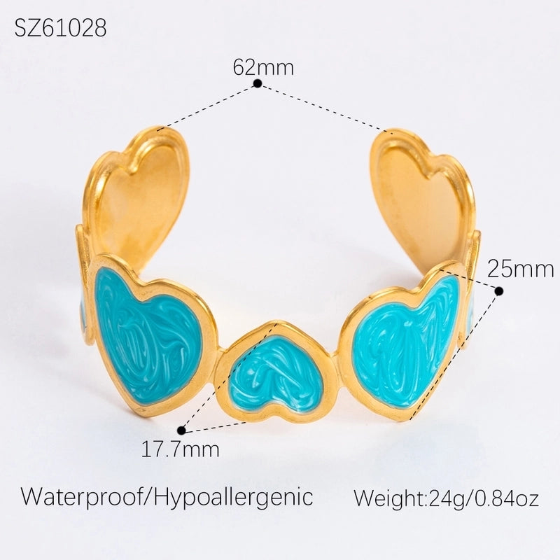 Casual Minimalist Heart Shape 304 Stainless Steel Bangle In Bulk