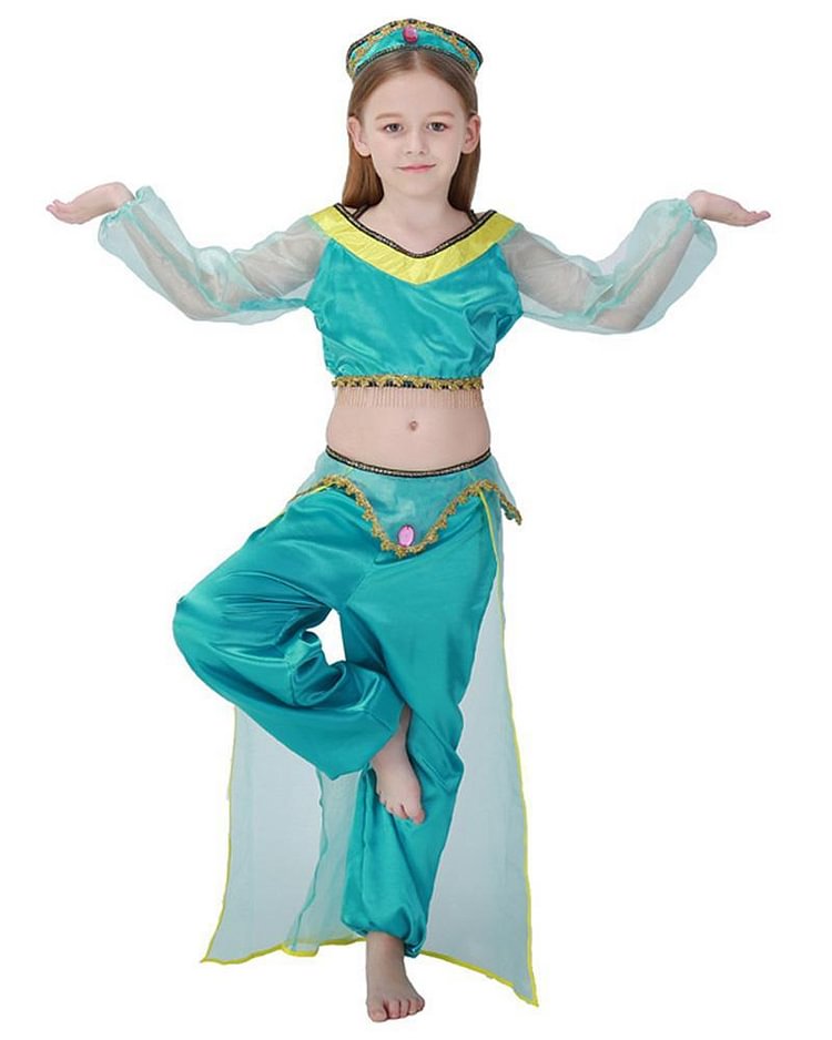 Cute Girls Princess Jasmine kid School Stage Play Party Costume-Mayoulove