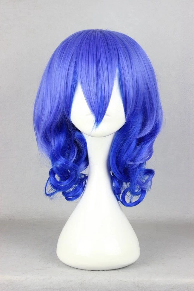 Karneval Kiichi Blue Curly Hair Cosplay Wig