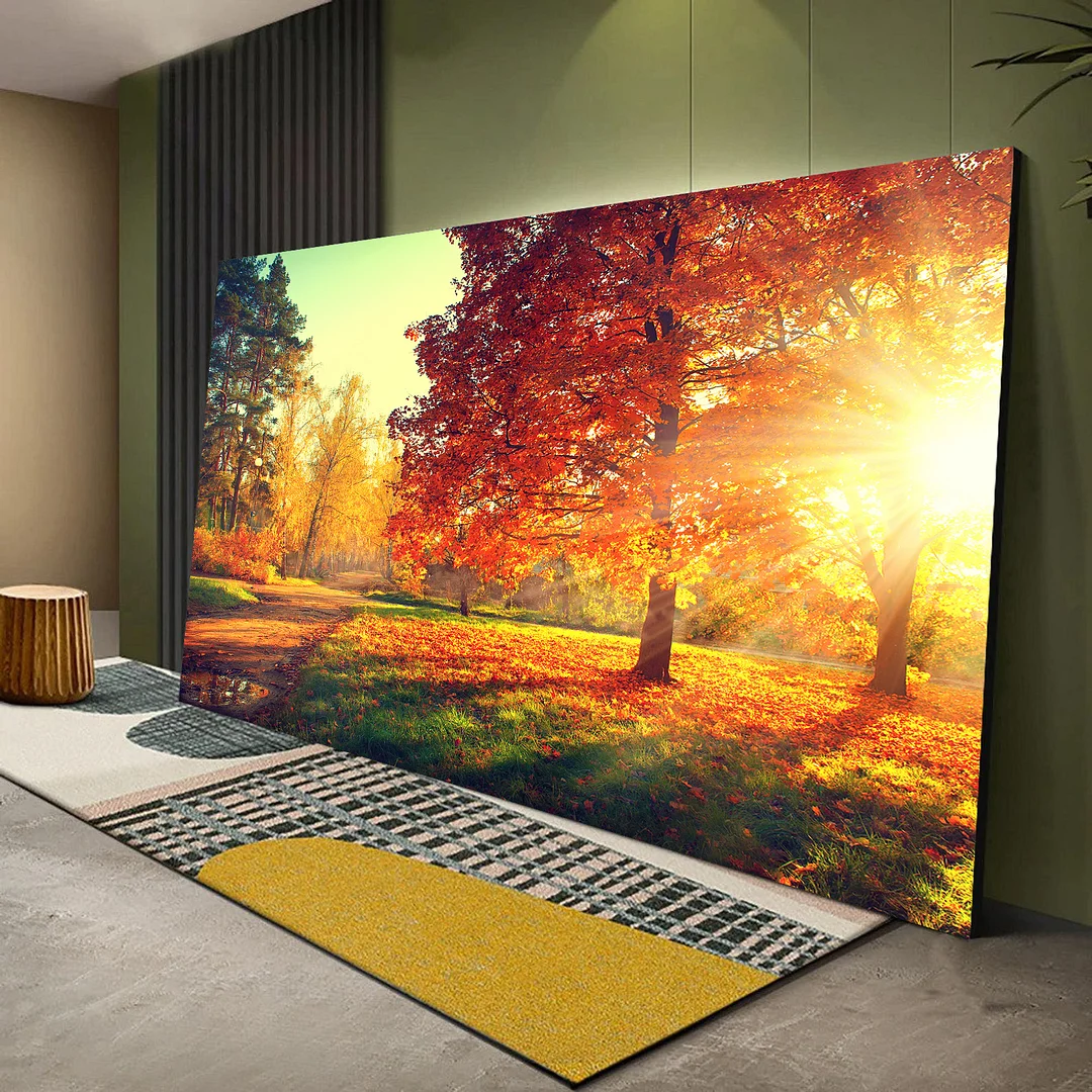 Autumn Forest Sunset Canvas Wall Art