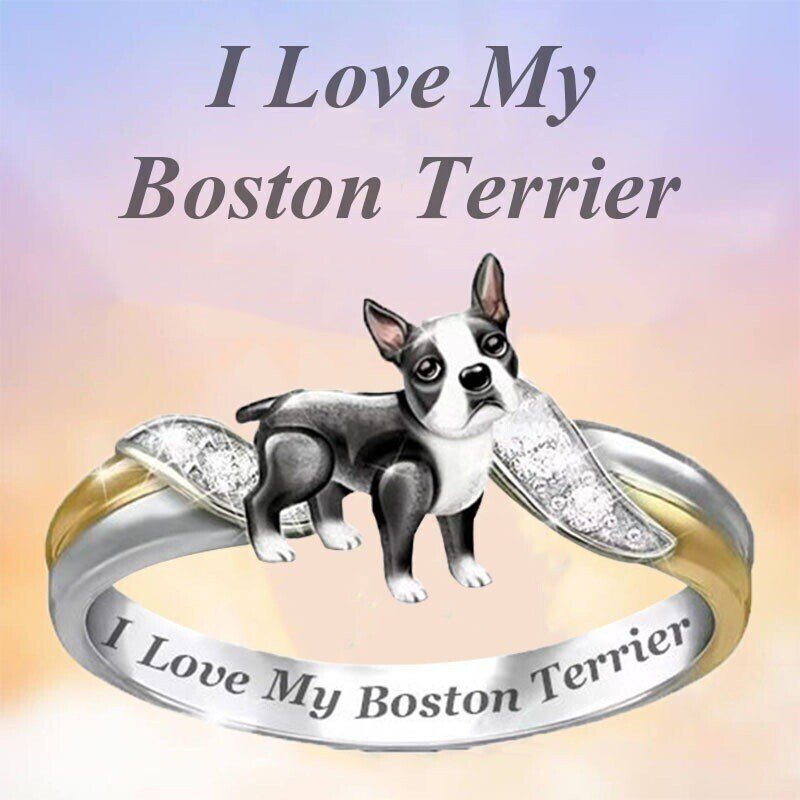 Crystal Dog Memorial Ring For Dog Lover