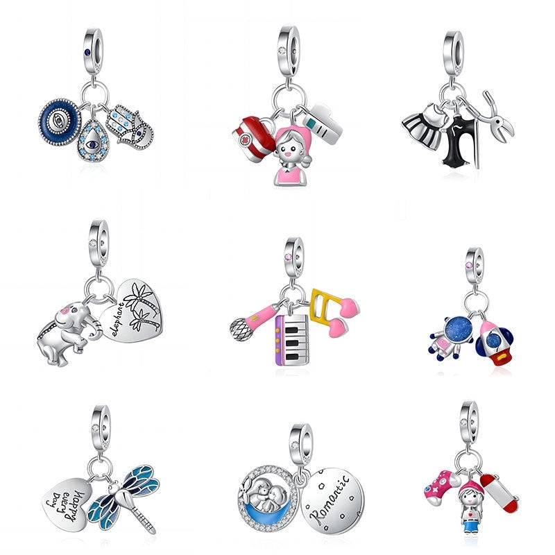 1 Piece 10-13mm White Copper Cartoon Character Color Block Heart Shape Jewelry Accessories Pendant