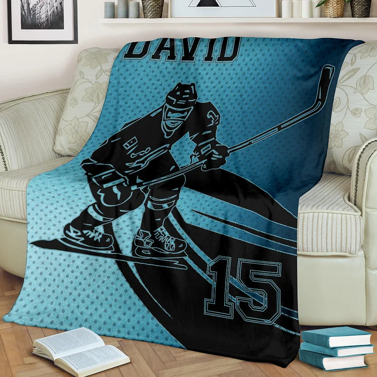 Personalized Ice Hockey Blanket For Comfort & Unique|BKKid268[personalized name blankets][custom name blankets]