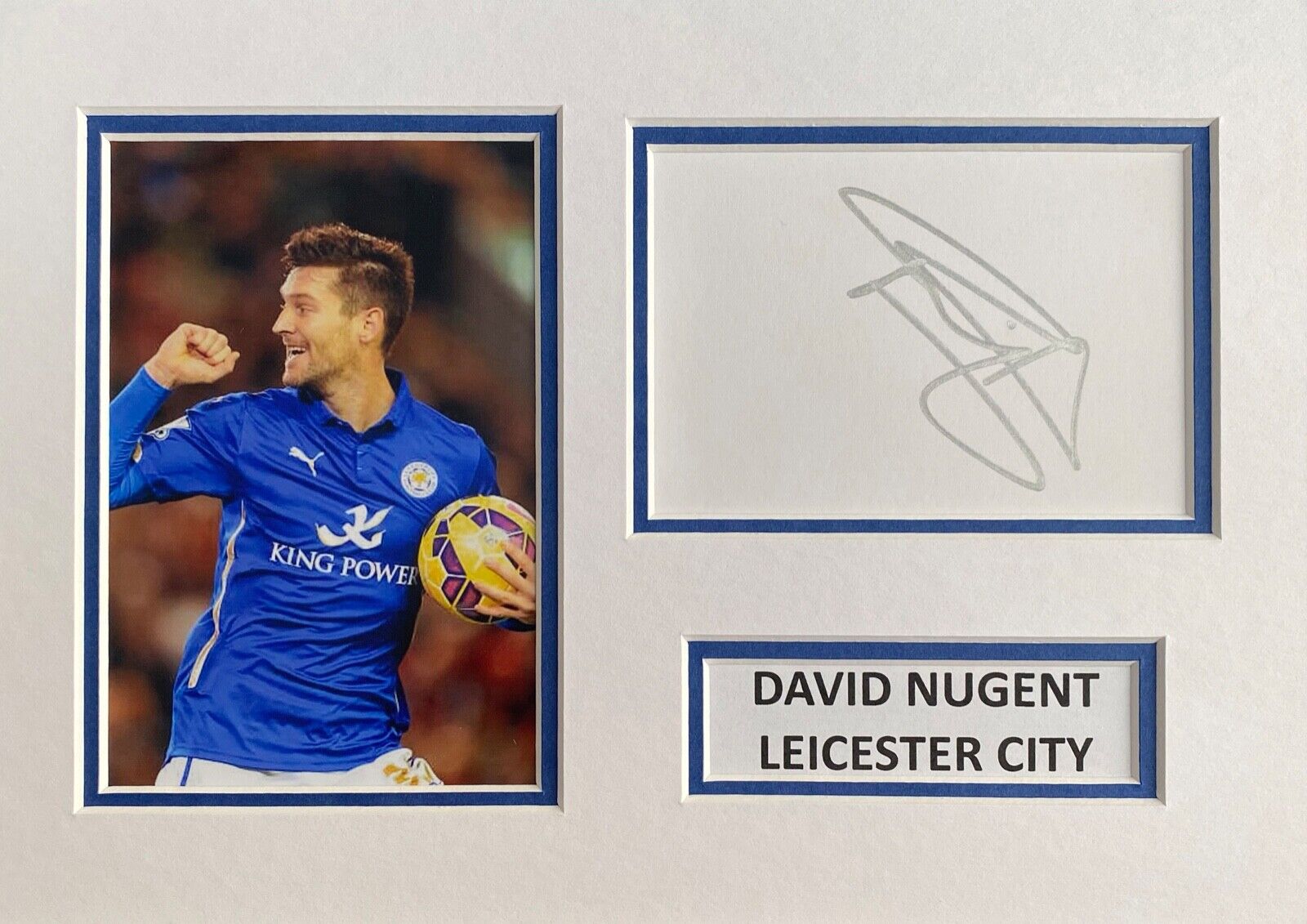 DAVID NUGENT SIGNED A4 Photo Poster painting MOUNT DISPLAY FOOTBALL AUTOGRAPH LEICESTER CITY