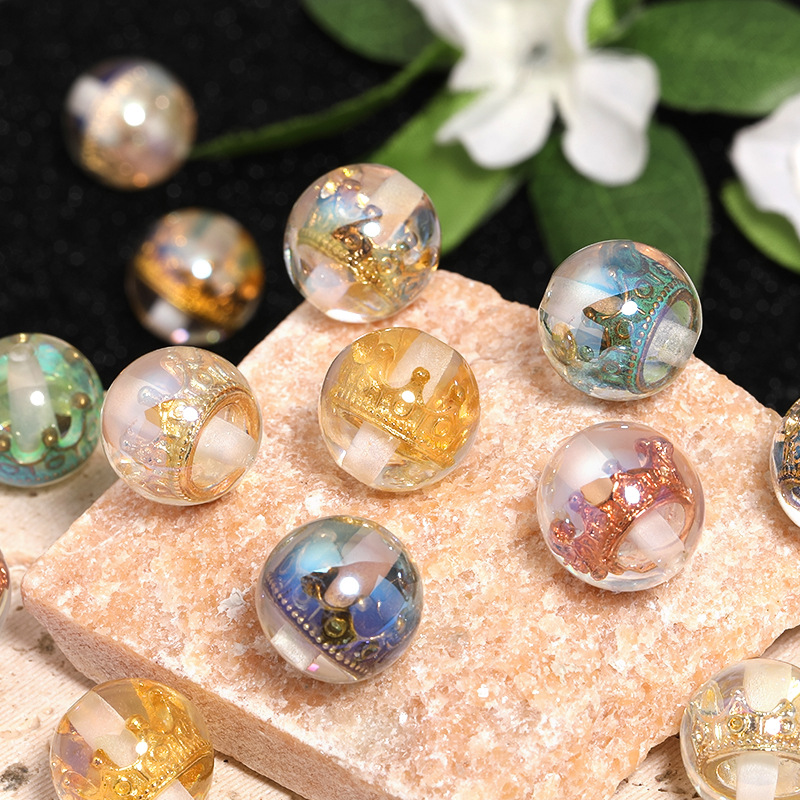 Crown Resin Beads 16mm for DIY Jewelry