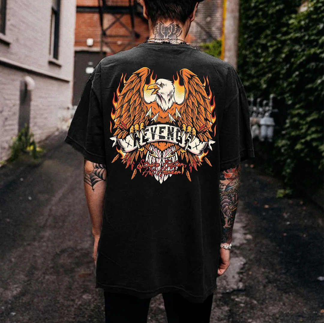 REVENGE Eagle Print Men's T-shirt