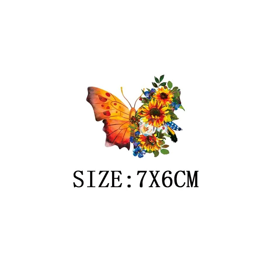 Beautiful Butterfly Thermal Sticker On T-shirt DIY Washable Iron On Hoodies Funny Design On Clothes Patches Appliqued Decoration