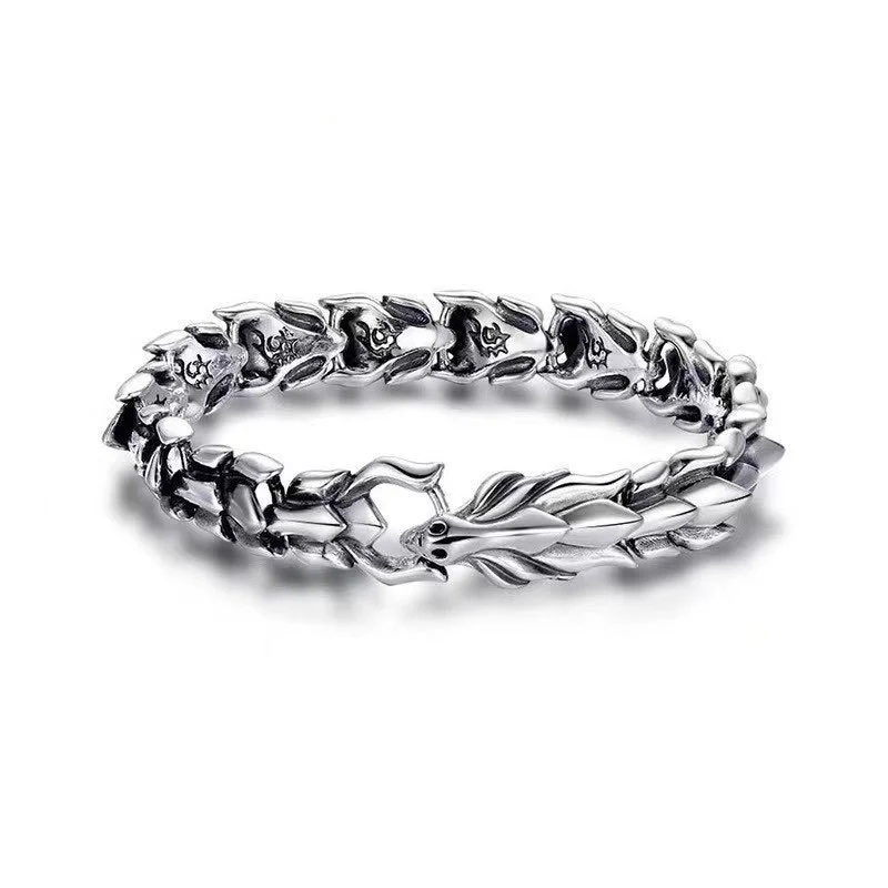 925 Silver Bracelet for Man Personality Woven