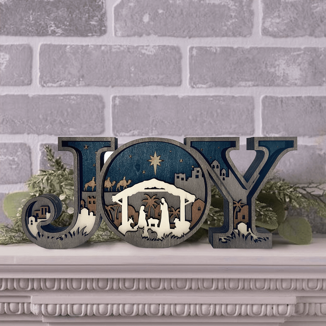 Nativity Scene Wooden Ornaments