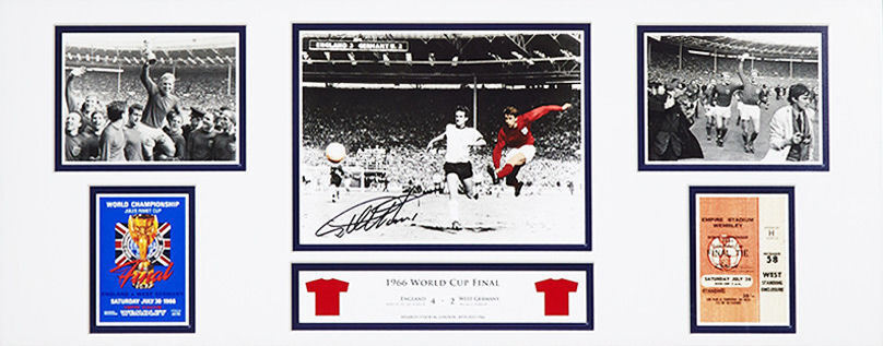 GEOFF HURST SIGNED ENGLAND 1966 WORLD CUP FINAL FOOTBALL 30x12