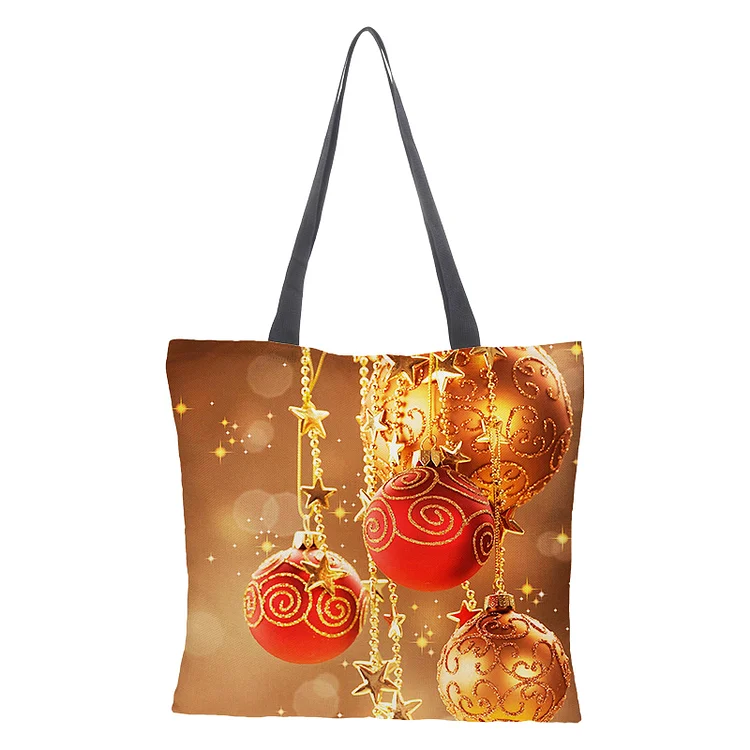 Linen Eco-friendly Tote Bag - Christmas