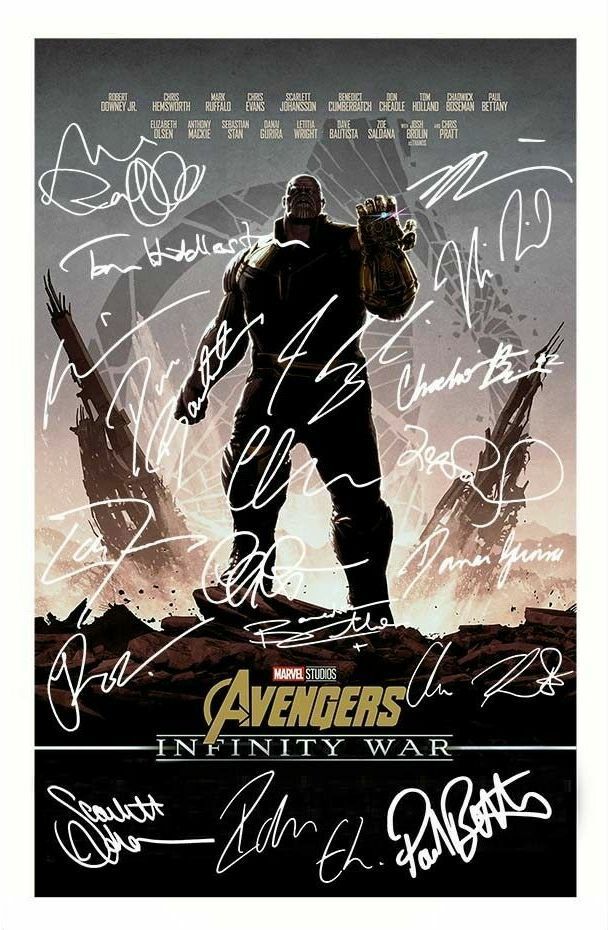 AVENGERS INFINITY WAR CAST AUTOGRAPH SIGNED Photo Poster painting POSTER PRINT