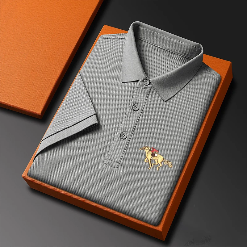 Men's business casual embroidered polo shirts
