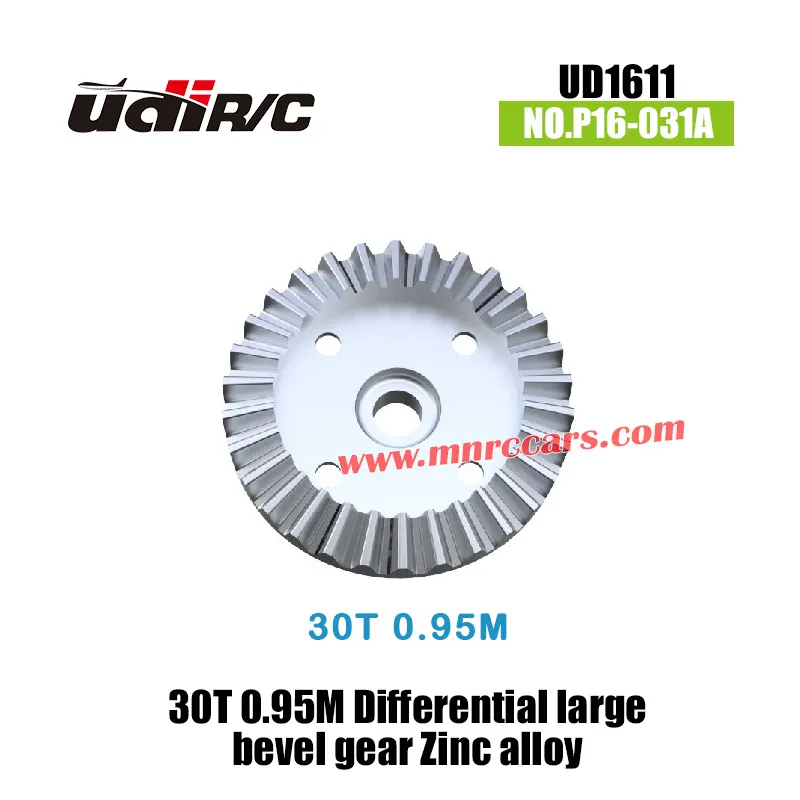 UDIRC UD1611 Parts 30T 0.95M Zinc Alloy Differential Large Bevel Gear P16-031A