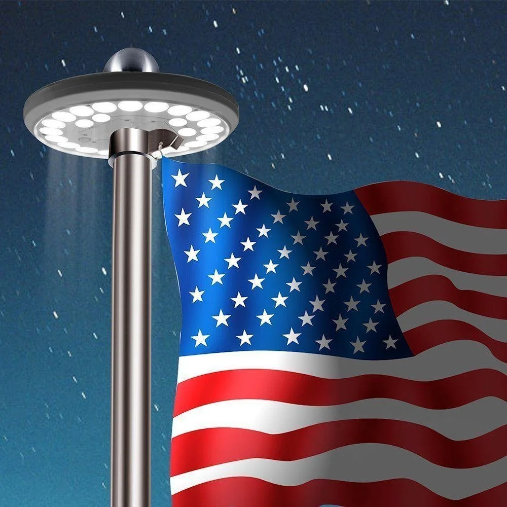 Solar Powered Flagpole Light