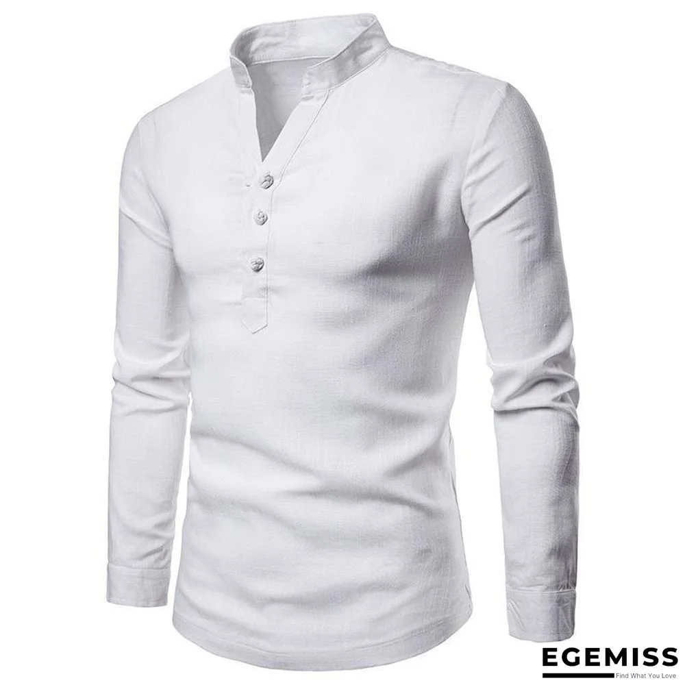 Solid Color Slim Large Size Long-Sleeved Shirt | EGEMISS