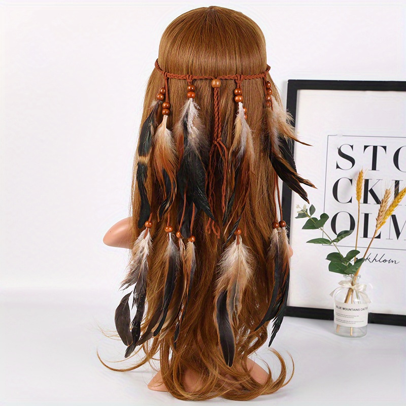 Boho-Chic Anime Feather Headband: Lightweight, Adjustable, Perfect for Easter & Special Occasions
