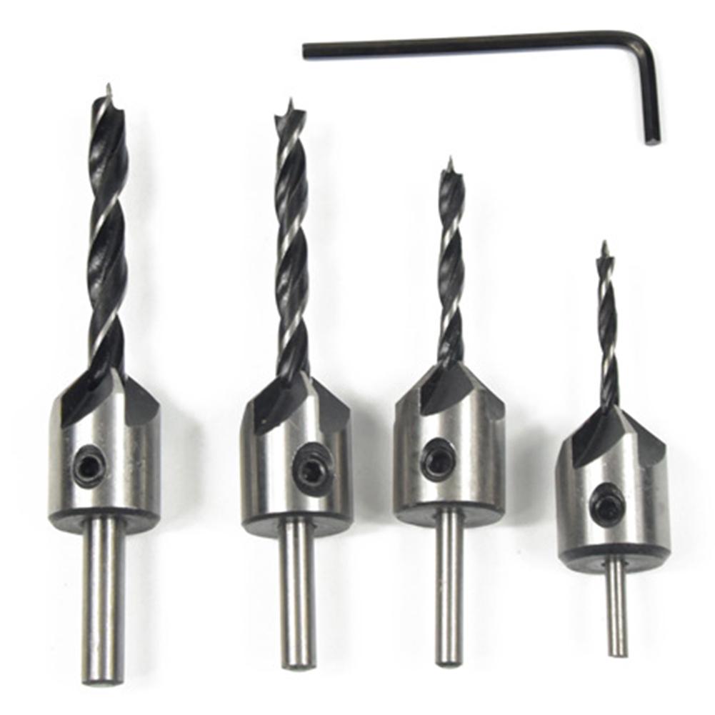

4pcs Countersink Drill Woodworking HSS Drill Bit Kit for Drilling Holes, 501 Original