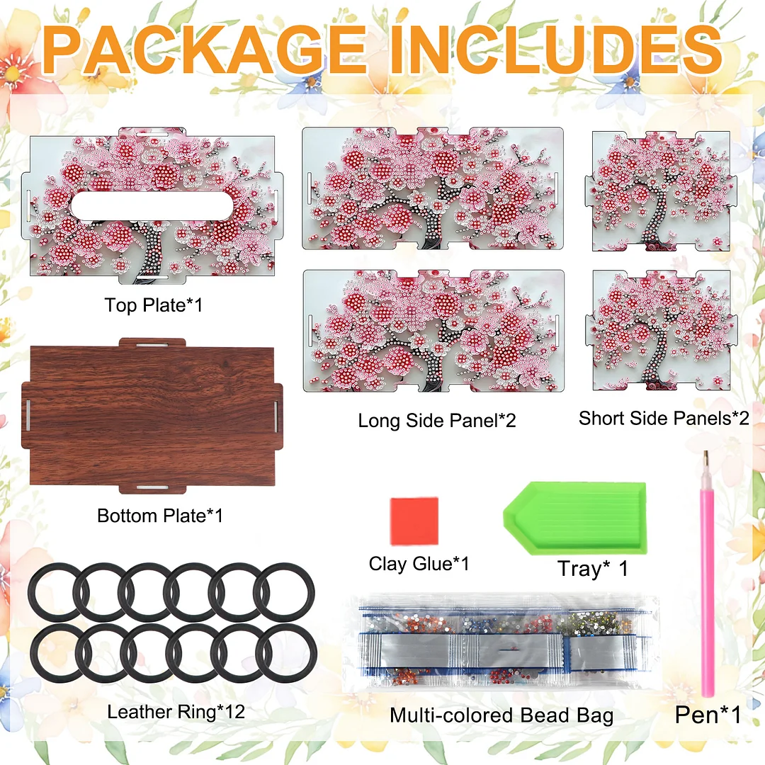 Wooden Diamond Painting Tissue Box for Home and Office Decoration (ZJH037)